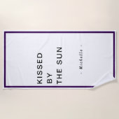 Minimalist Personalized Kissed by the Sun Strandtuch (Vorderseite)
