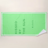 Minimalist Personalized Kissed by the Sun Strandtuch (Vorderseite)