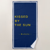 Minimalist Personalized Kissed by the Sun Strandtuch (Vorderseite)