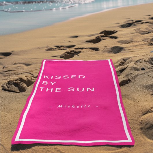 Minimalist Personalized Kissed by the Sun Strandtuch