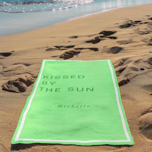 Minimalist Personalized Kissed by the Sun Strandtuch