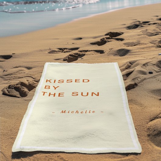 Minimalist Personalized Kissed by the Sun Strandtuch
