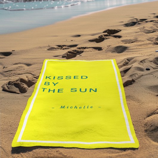 Minimalist Personalized Kissed by the Sun Strandtuch