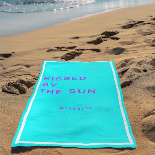 Minimalist Personalized Kissed by the Sun Strandtuch