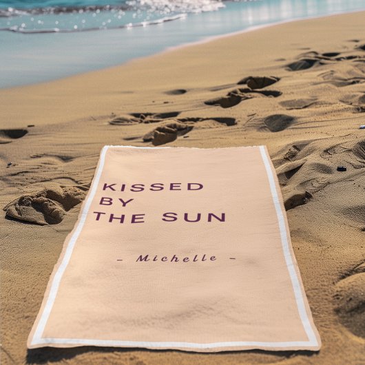 Minimalist Personalized Kissed by the Sun Strandtuch