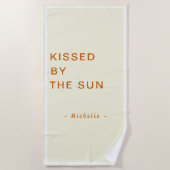 Minimalist Personalized Kissed by the Sun Strandtuch (Vorderseite)