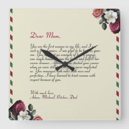 Minimalist Personalized Love Letter Handwritten Quadratische Wanduhr