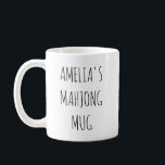 Minimalist Personalized Mahjong Name Design Simple Kaffeetasse<br><div class="desc">This minimalist mahjong design features clean, handwritten lettering that feels modern and personal. Add any name to create a fun piece for game nights, mahjong groups, or thoughtful gifting. Its simple black-and-white style makes it versatile and easy to pair with any décor or personality. A great pick for mahjong lovers...</div>