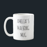 Minimalist Personalized Mahjong Name Design Simple Kaffeetasse<br><div class="desc">This minimalist mahjong design features clean, handwritten lettering that feels modern and personal. Add any name to create a fun piece for game nights, mahjong groups, or thoughtful gifting. Its simple black-and-white style makes it versatile and easy to pair with any décor or personality. A great pick for mahjong lovers...</div>
