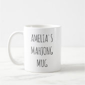 Minimalist Personalized Mahjong Name Design Simple Kaffeetasse (Links)