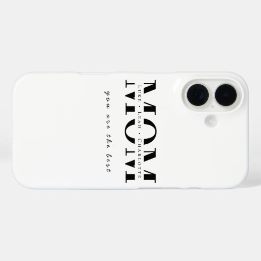Minimalist Personalized Mom Name Phone Case (Rückseite (Horizontal))