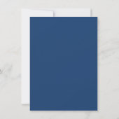 Minimalist Personalized Monogram Navy Blue Border Mitteilungskarte (Rückseite)