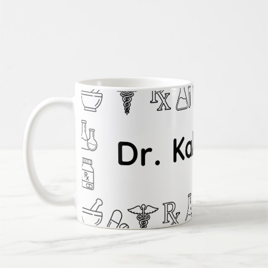 Minimalist Personalized Pharmacist Mug Kaffeetasse (Links)