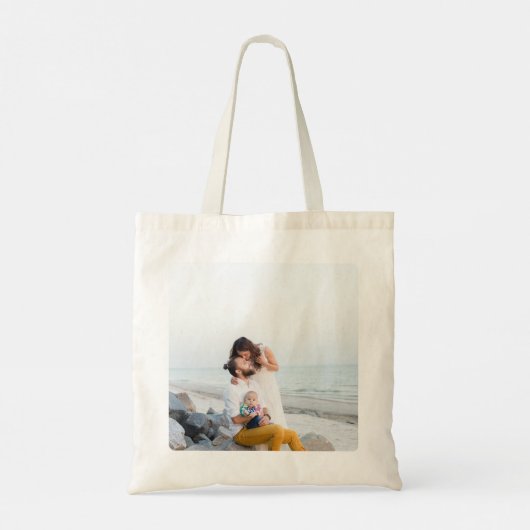 Minimalist Personalized Photo Tragetasche (Rückseite)