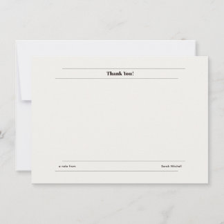 Minimalist Personalized Thank You Card Mitteilungskarte
