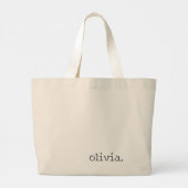 Minimalist Personalized Typewriter-Style Name Jumbo Stoffbeutel (Rückseite)