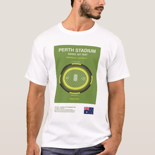 Minimalist Perth Cricket Ground Line Print Tee (Vorderseite)
