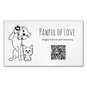Minimalist Pet Services QR-Code Magnetische Visitenkarte (Vorderseite)