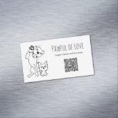 Minimalist Pet Services QR-Code Magnetische Visitenkarte (Beispiel)