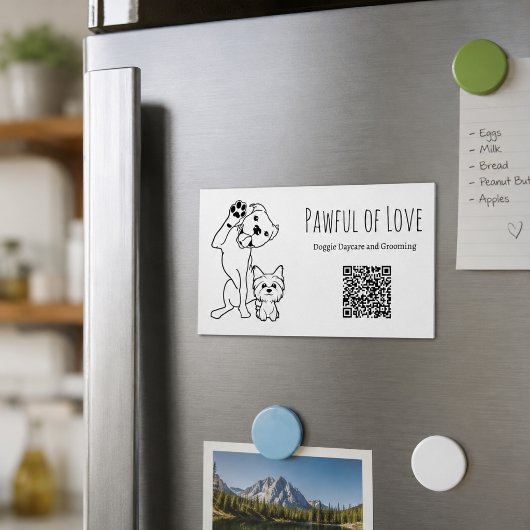 Minimalist Pet Services QR-Code Magnetische Visitenkarte