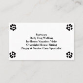 Minimalist Pet Sitter Business Card | Professional Visitenkarte (Rückseite)
