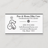 Minimalist Pet Sitter Business Card | Professional Visitenkarte (Vorderseite)