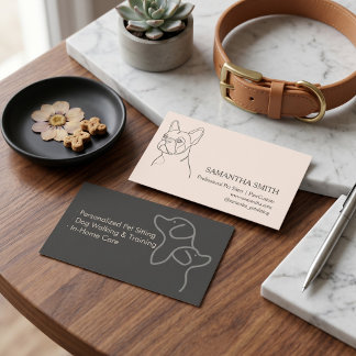 Minimalist Pet Sitter Business Card | Quiet Luxury Visitenkarte