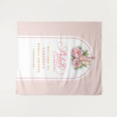Minimalist petals and prosecco backdrop blush tone wandteppich (Vorderseite (Horizontal))