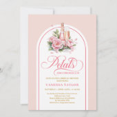 Minimalist petals and prosecco invite boho arch einladung (Vorderseite)