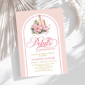 Minimalist petals and prosecco invite boho arch einladung