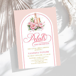 Minimalist petals and prosecco invite boho arch einladung