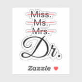 Minimalist PhD MD Graduation Aufkleber (Blatt)