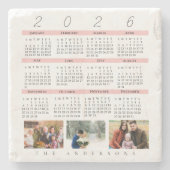 Minimalist Photo 2026 Yearly Calendar Keepsake Steinuntersetzer (Vorderseite)