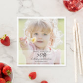 Minimalist Photo 50th Birthday Serviette (Beispiel)