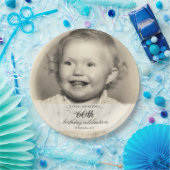 Minimalist Photo 60th Birthday Pappteller (Party)