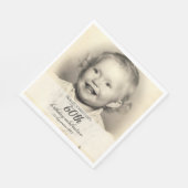 Minimalist Photo 60th Birthday Serviette (Ecke)