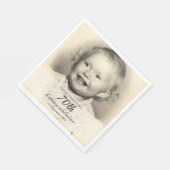 Minimalist Photo 70th Birthday Serviette (Ecke)