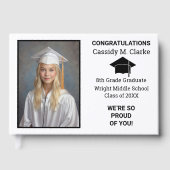 Minimalist Photo 8th Grade Graduation Yard Sign Gästebuch (Vorderseite)