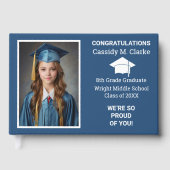 Minimalist Photo 8th Grade Graduation Yard Sign Gästebuch (Vorderseite)