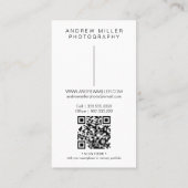 Minimalist photo Business card with QR Code Visitenkarte (Rückseite)