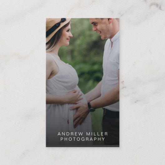 Minimalist photo Business card with QR Code Visitenkarte (Vorderseite)