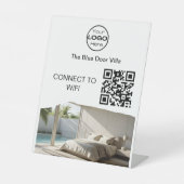 Minimalist Photo Business Logo Wifi QR Code Sockelschild (Vorderseite)