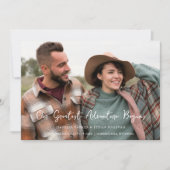 Minimalist Photo Card Modern Calligraphy Wedding Save The Date (Vorderseite)