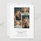 Minimalist Photo Collage 40th Birthday Einladung (Vorderseite)