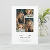 Minimalist Photo Collage 40th Birthday Einladung (Stehend Vorderseite)