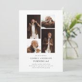 Minimalist Photo Collage 60th Birthday Einladung (Stehend Vorderseite)