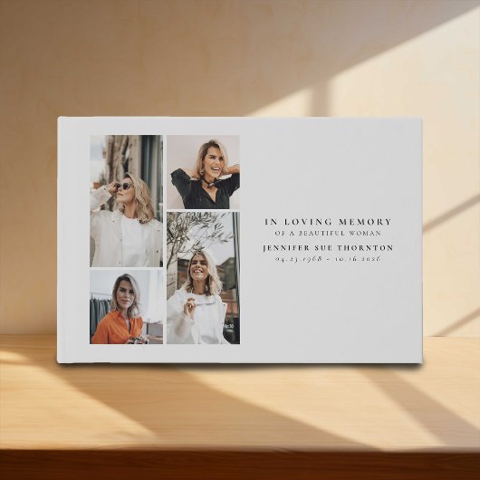 Minimalist Photo Collage In Loving Memory Gästebuch