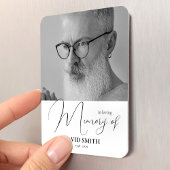 Minimalist Photo Elegant Funeral Memorial Favor Magnet