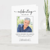 Minimalist Photo Funeral Order of Service Obituary Programm (Vorderseite)