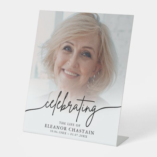 Minimalist Photo Funeral Sympathy Memorial Sockelschild (Vorderseite)